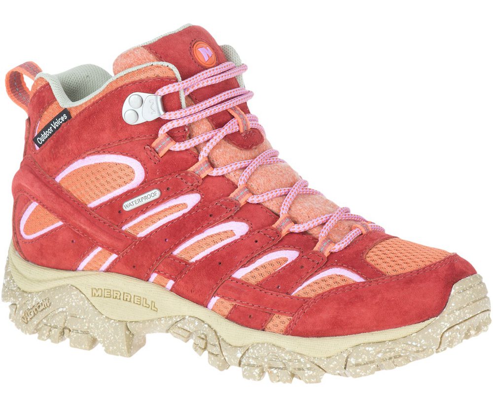 Merrell Støvler Dame - Moab 2 Mid Eco Waterproof X Outdoor Voices - Orange - QOY843501